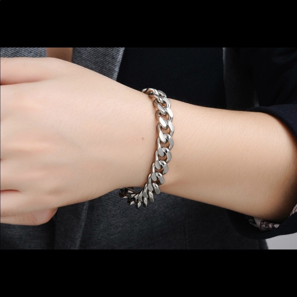 Stainless Steel Chunky Link IBracelet 20.5CM